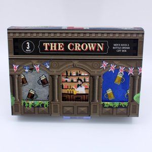 The Crown Men's Sock & Bottle Opener Gift Box